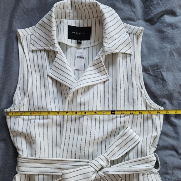 New* sz M Banana Republic long vest wrap dress Linen Blend NWT sz M medium - Picture 5 of 11